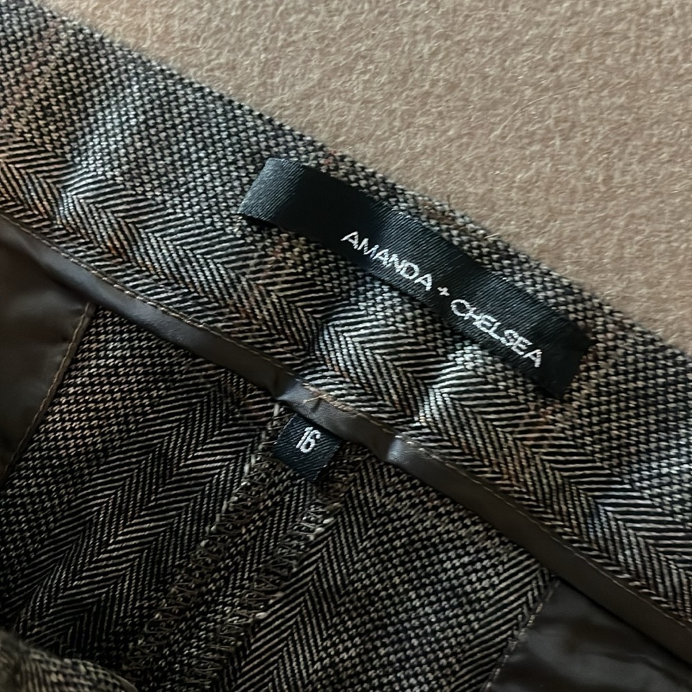 AMANDA & CHELSEA Brown Plaid Trousers - Size 16 - Picture 3 of 14